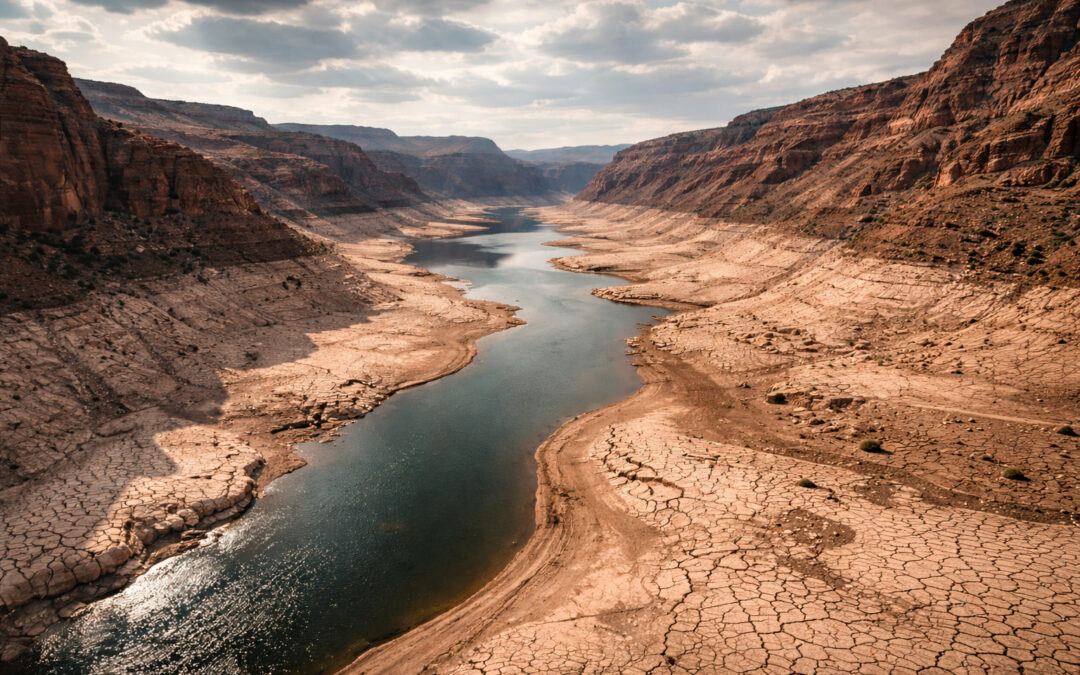 Airel photo of the dry Colorado River